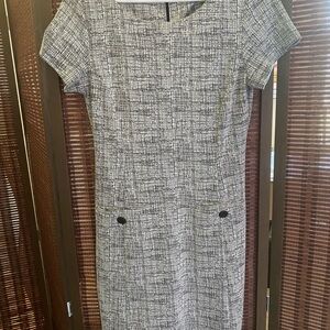 Tahari Black & White Plaid Dress Size 4